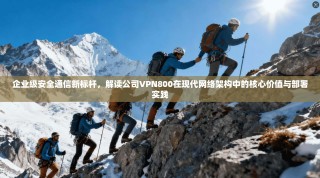 企业级安全通信新标杆，解读公司VPN800在现代网络架构中的核心价值与部署实践