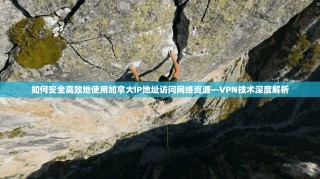 如何安全高效地使用加拿大IP地址访问网络资源—VPN技术深度解析