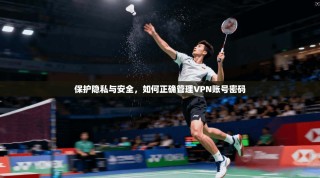 保护隐私与安全，如何正确管理VPN账号密码
