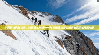 家庭网络优化指南，如何通过手机VPN与家用路由器实现安全高效的远程访问