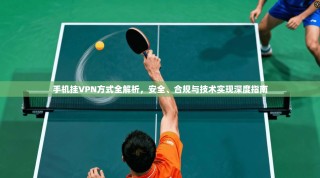 手机挂VPN方式全解析，安全、合规与技术实现深度指南