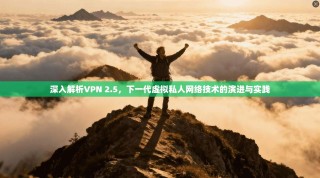 深入解析VPN 2.5，下一代虚拟私人网络技术的演进与实践